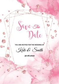 Luxury design Wedding card save the date (2) A5 template