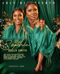 Luxury Emerald Green Birthday Invitation Template | Elegant Photoshoot Birthday Flyer for Women Instagram Portrait