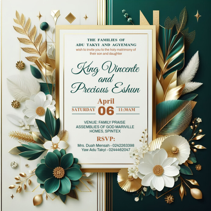Luxury Emerald Green Wedding Invitation PosterMyWall Luxury Emerald Green Wedding Invitation PosterMyWall