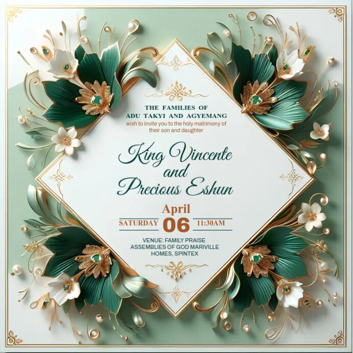 Luxury Emerald Green Wedding Invitation PosterMyWall Luxury Emerald Green Wedding Invitation PosterMyWall