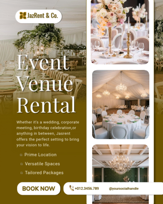 Basic Event Space Rental Template Event Venue Rental Template | PosterMyWall