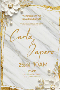 Luxury Floral Wedding Flyer Template Plakat
