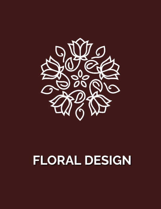 Luxury Flower Logo, Luxury Brand Logo Flyer (US Letter) template