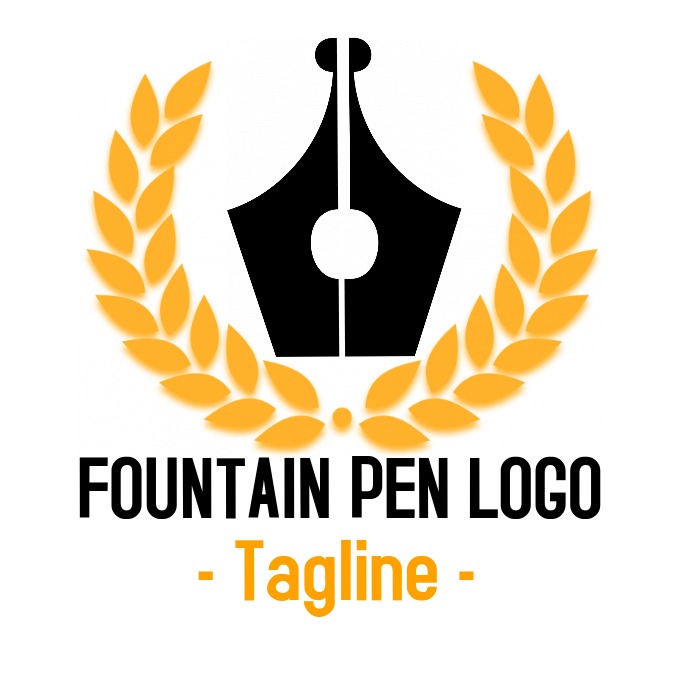 luxury Fountain pen logo Logotyp template