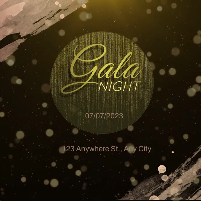 Luxury Gala night bokeh and glitter gold Message Instagram template