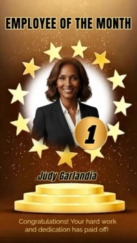 Luxury Gold Awards Ceremony Template | Podium Of Stars Winner Announcement Flyer Digital Display (9: