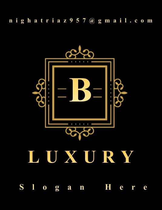 Luxury Gold Logo, Luxury Logo Icon Ulotka (US Letter) template