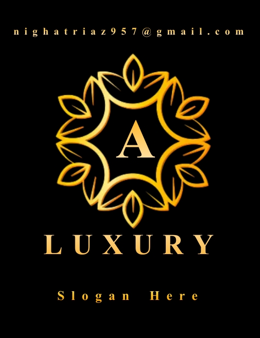 Luxury Gold Logo, Luxury Logo Icon Flyer (US Letter) template