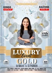 LUXURY GOLD PARTY A6 template