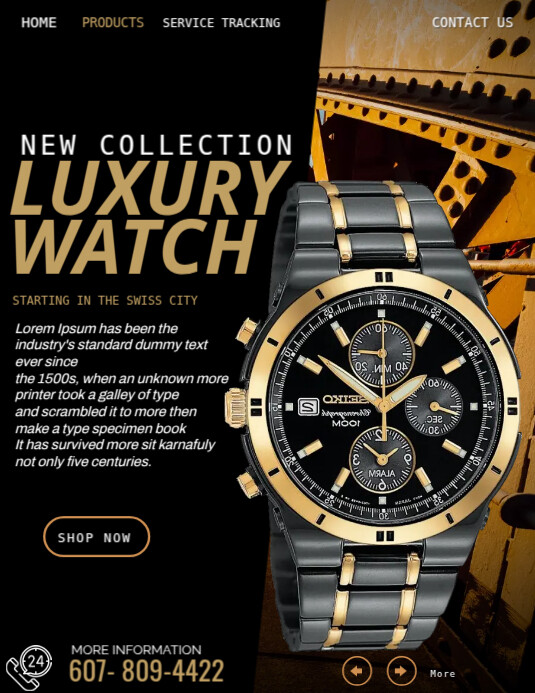 Luxury Gold Watch Poster Template | PosterMyWall