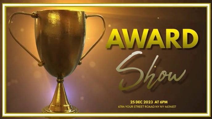 Luxury Golden Award Show Template | PosterMyWall