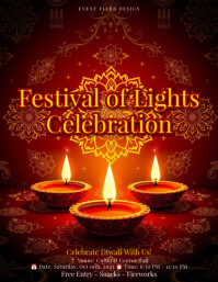 Luxury Golden Diwali Festival Flyer Design Template