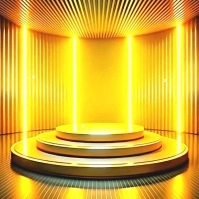 Luxury Golden Stage Poster Template | Elegant Spotlight Event & Product Showcase Design Instagram-Beitrag