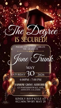 Noir Graduation Celebration Digitale display Template