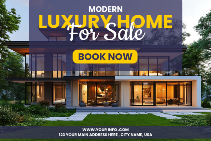 Luxury Home For Sale Cartaz template