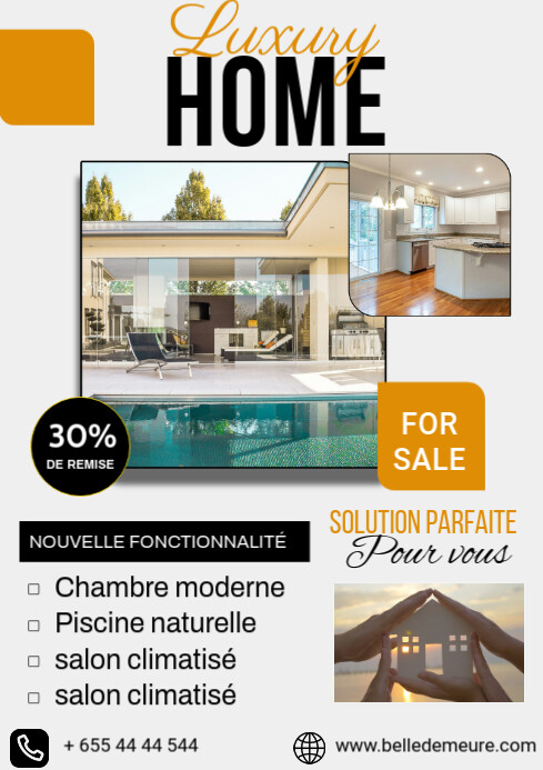 Luxury  home for sale flyer A4 template