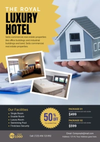 Luxury Hotel Flyer Ad Template A5