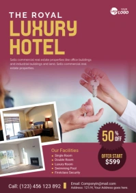 Luxury Hotel Flyer Ad Template A5