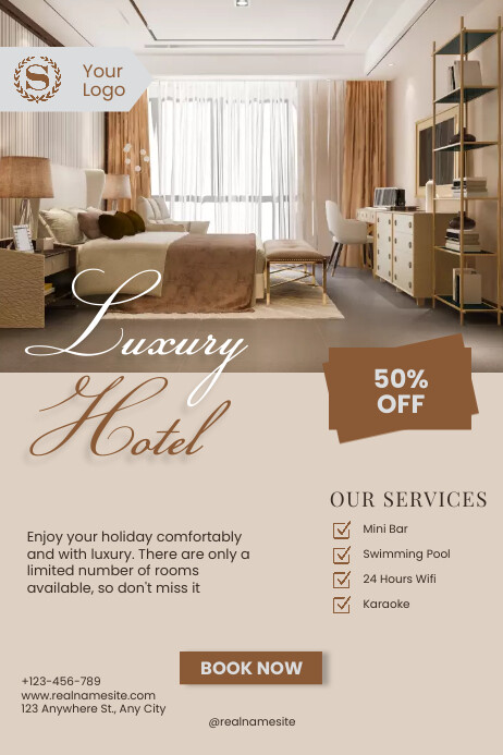 Luxury Hotel Poster Plakkaat template