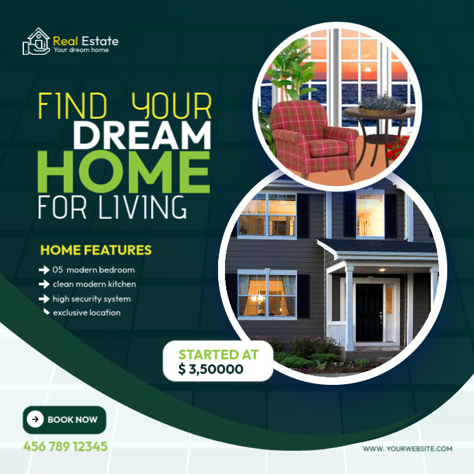 luxury house property ad template โพสต์บน Instagram