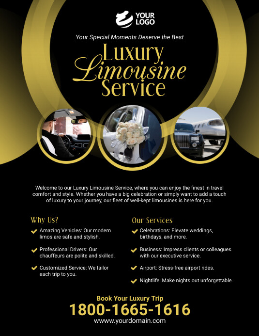 Limo Rent Flyer Copy of Luxury Limousine Service Flyer Ad | PosterMyWall
