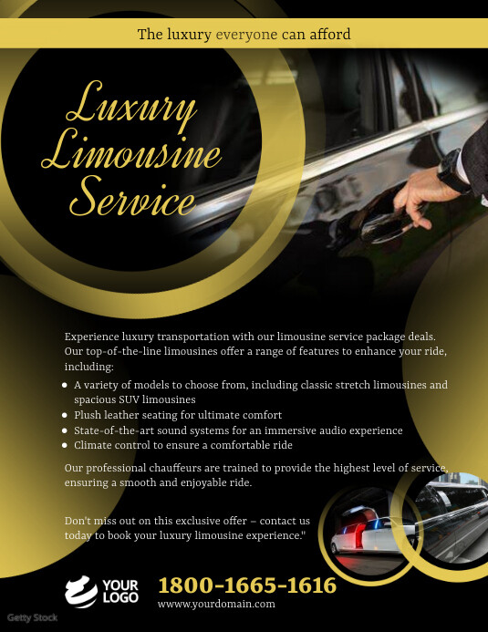 Limo Rent Flyer Texto De Limo