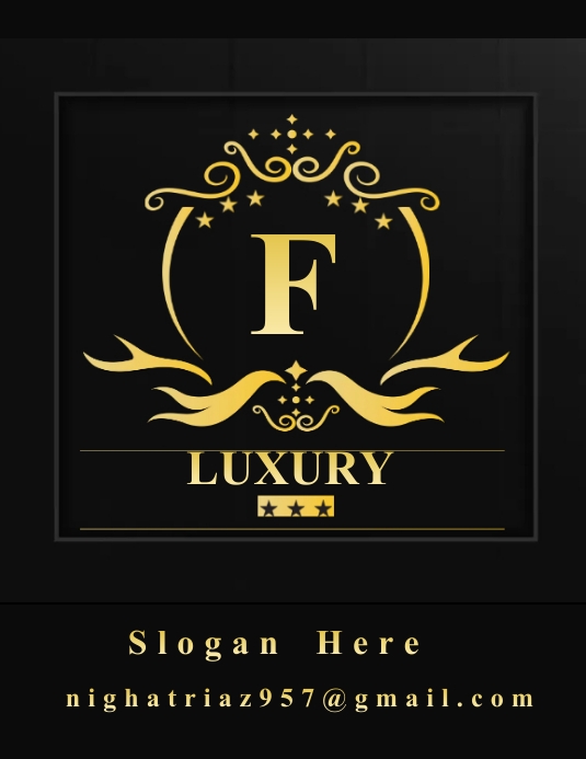 Luxury Logo Design,Gold Logo Flyer (US Letter) template
