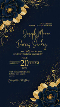 Black Wedding Invitation Umbukiso Wedijithali Template