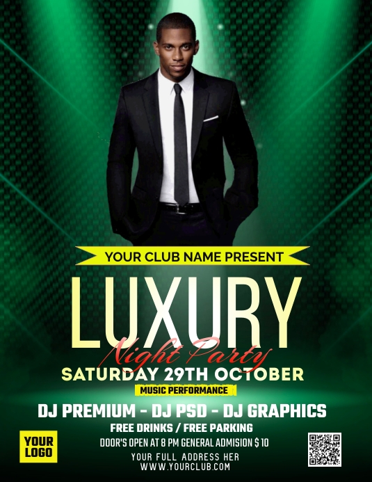 LUXURY NIGHT PARTY Pamflet (VSA Brief) template