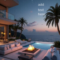 Luxury Oceanfront Villa with Infinity Pool and Sunset Fire Pit Instagram Post template