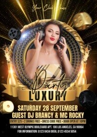 Black Luxury Party A3 Template