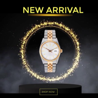 Black Luxury Watch Promotion Square Template