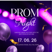 Luxury Purple Prom Night Flyer – Glamorous VIP Party Invitation” Instagram-bericht template