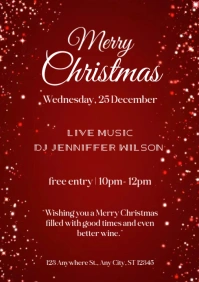 luxury red glitter gold background christmas A3 template