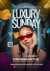 Luxury Sunday Party Design Template A4