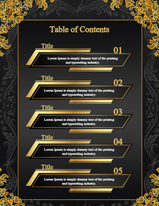 Contents Page Layout Examples Table Of Contents Design Layout