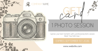 Luxury Vintage Photography Gift Voucher - Hand-Drawn Camera Illustration - Professional Photo Sessio Facebook Shared Image template