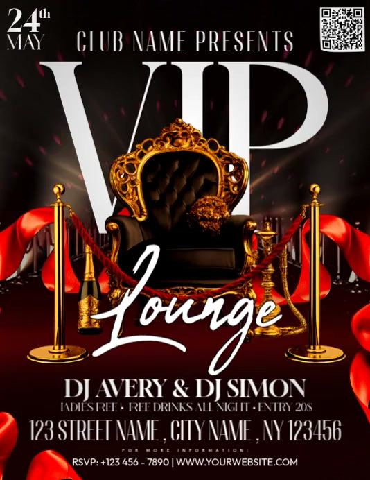 Vip Table Flyer Black Vip Lounge Event Flyers Template | PosterMyWall