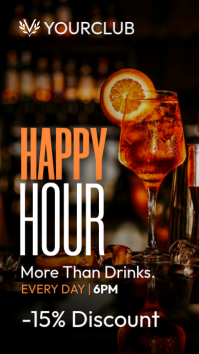 Luxury Warm Cocktail Story - Elegant Spritz Happy Hour Promo happy hours template