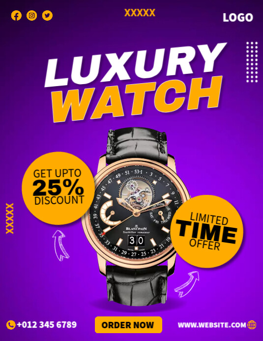 Watch Advertising Examples Luxury Watch Ads Template | PosterMyWall