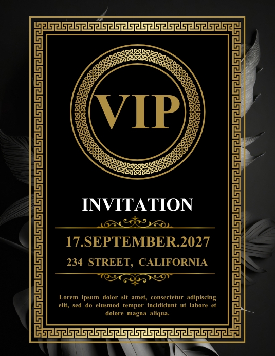 Luxury white and black vip card ornament patt Template | PosterMyWall