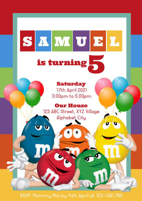 M&M Invitation A4 template