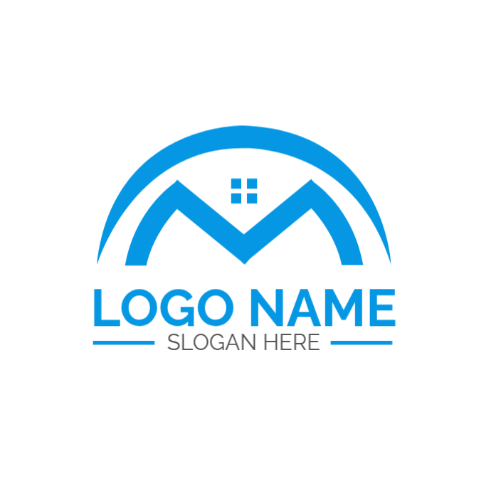 M Letter And Real Estate Logo Design Template | PosterMyWall