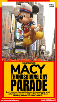 Orange Thanksgiving Parade Instagram Story Template