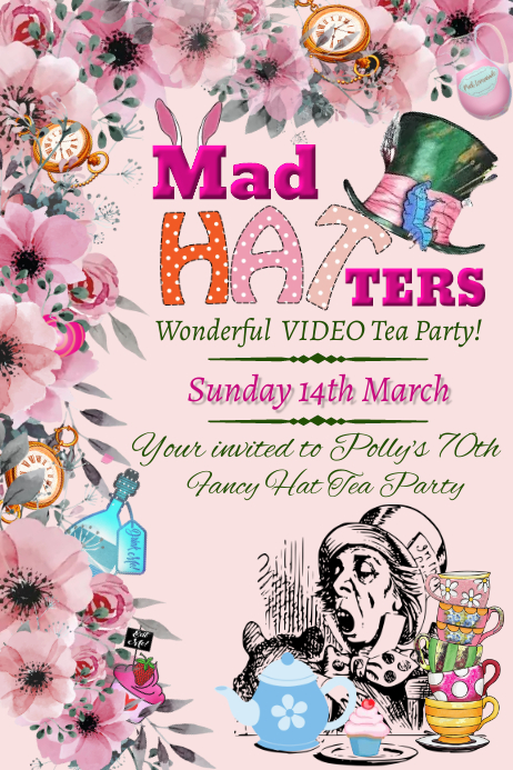 Mad Hatter Tea Party Invitations