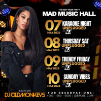 Mad Music Hall Weekend Lineup Wpis na Instagrama template