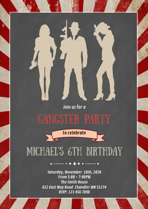 Mafia birthday party invitation Template | PosterMyWall