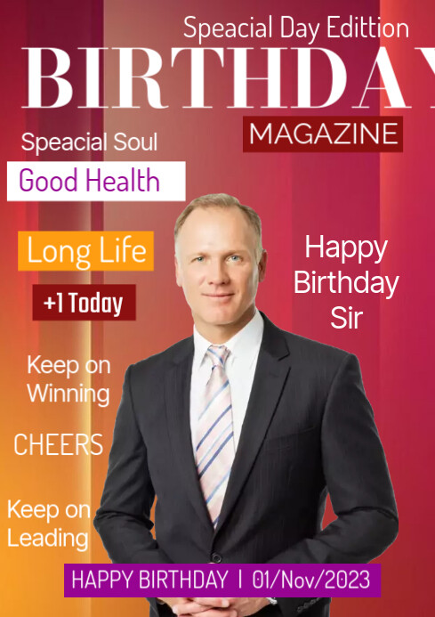 Bday Magazine magazine birthday cover Design Template | PosterMyWall