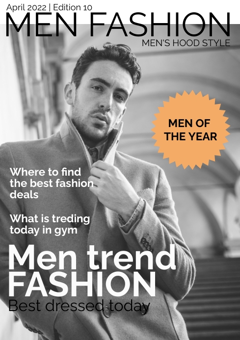 Men Magazine Design Magazine Cover | Men Fashion Template | PosterMyWall