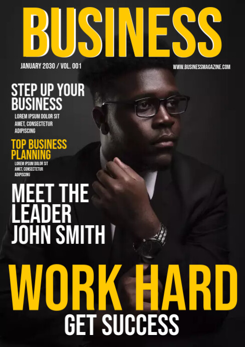 Magazine cover design template | Businessman | PosterMyWall